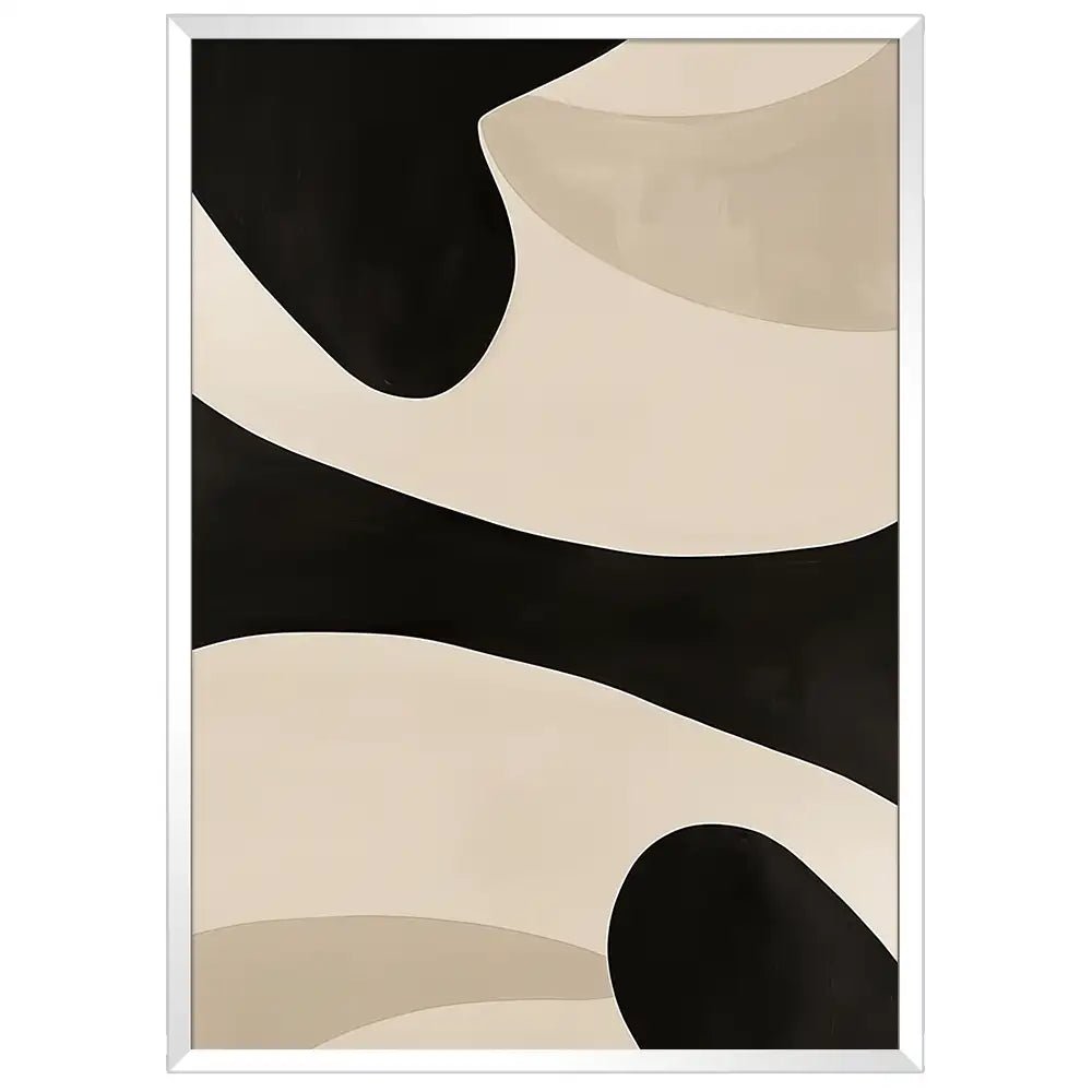 Cuadro minimalista abstracto negro y arena | Tensión armónica - DekoArte