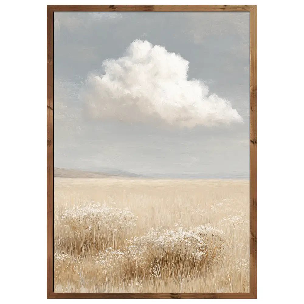 Cuadro minimalista con naturaleza | Nube y campo - DekoArte