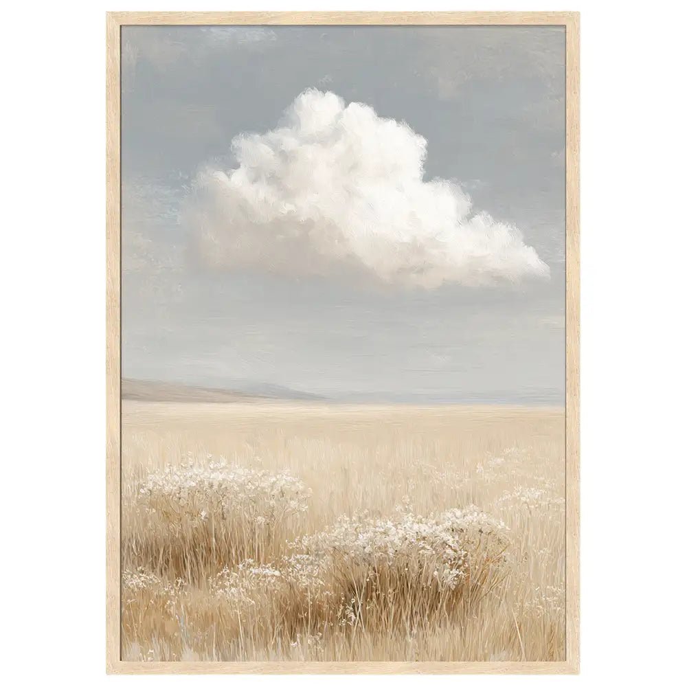 Cuadro minimalista con naturaleza | Nube y campo - DekoArte