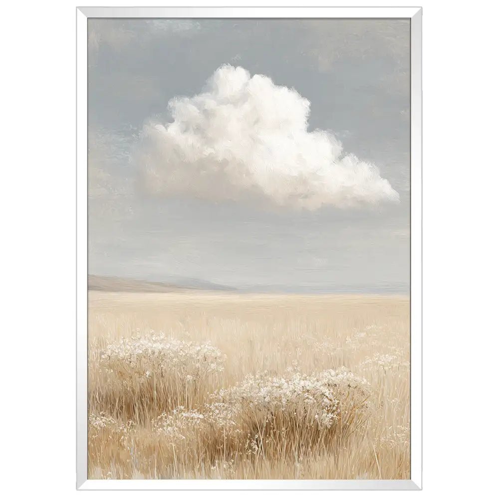Cuadro minimalista con naturaleza | Nube y campo - DekoArte