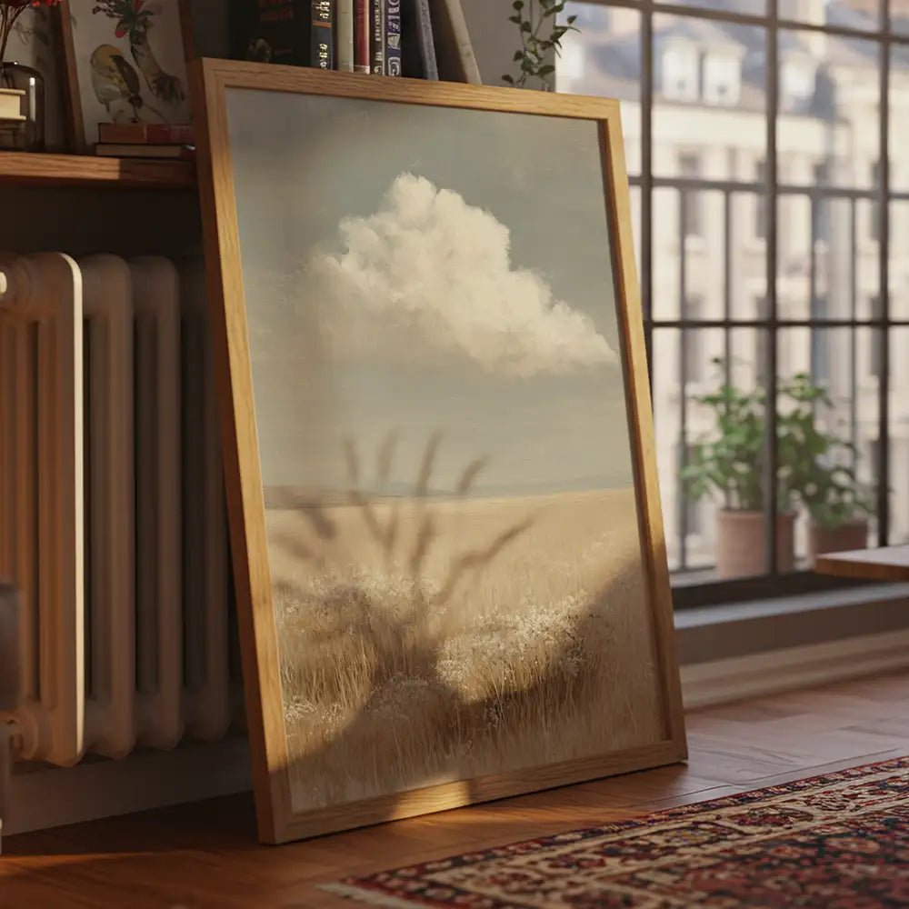 Cuadro minimalista con naturaleza | Nube y campo - DekoArte