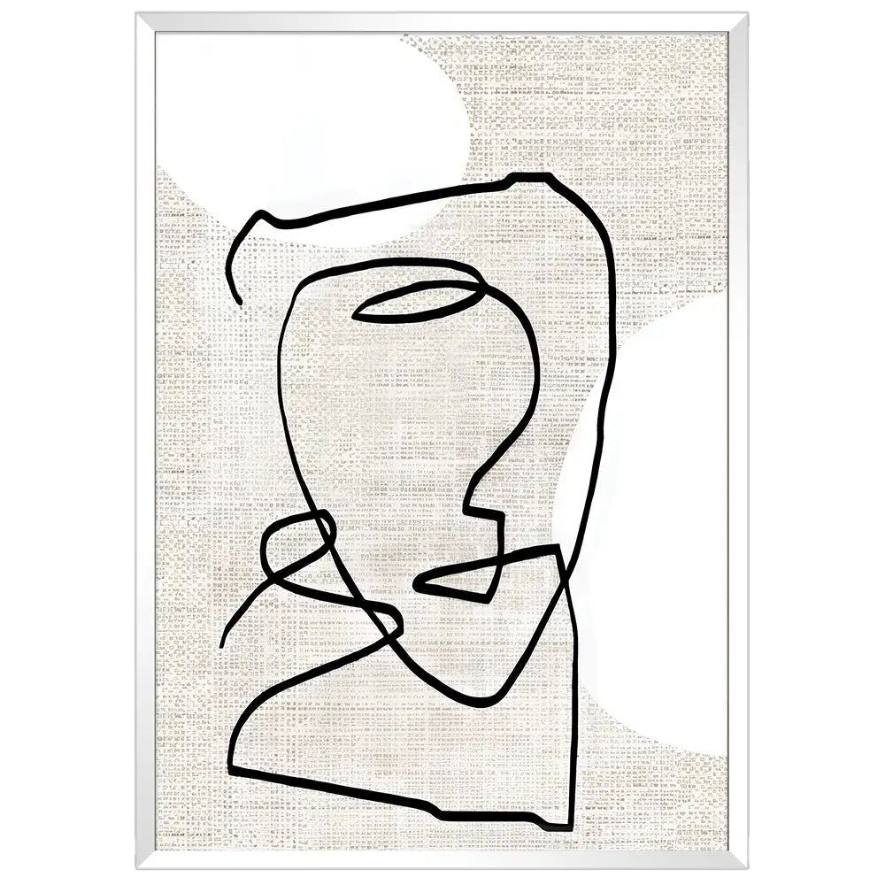 Cuadro minimalista rostro | Líneas y contornos - DekoArte