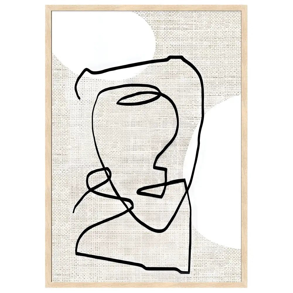 Cuadro minimalista rostro | Líneas y contornos - DekoArte