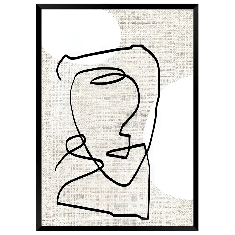 Cuadro minimalista rostro | Líneas y contornos - DekoArte