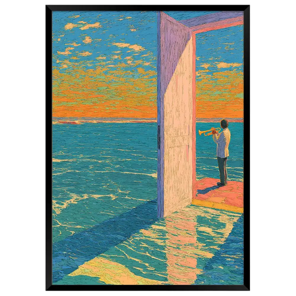 Cuadro moderno con puerta al océano - DekoArte