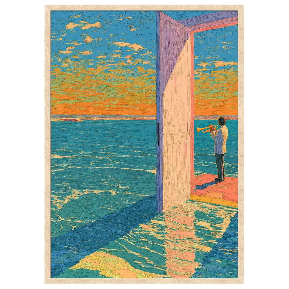 Cuadro moderno con puerta al océano - DekoArte