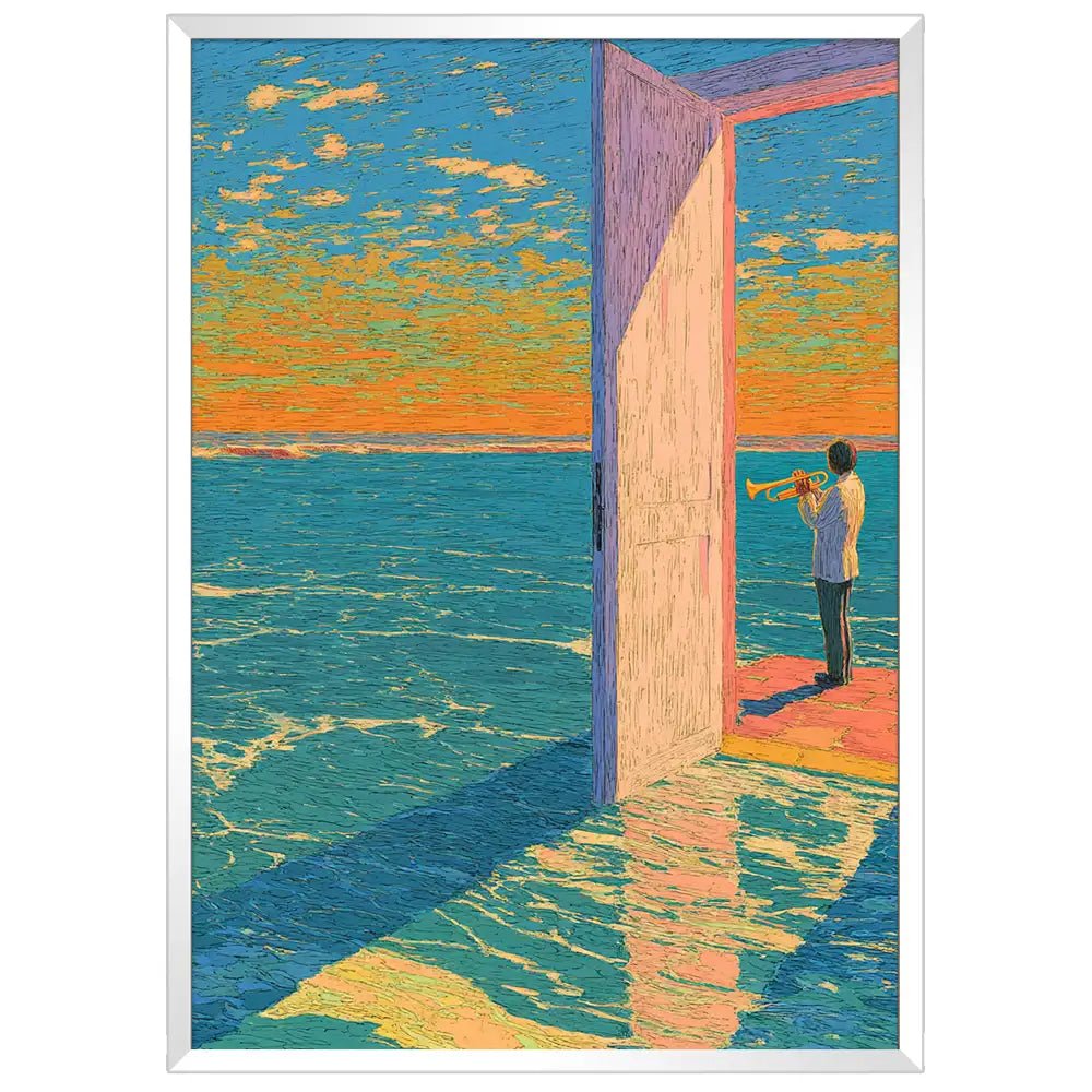 Cuadro moderno con puerta al océano - DekoArte