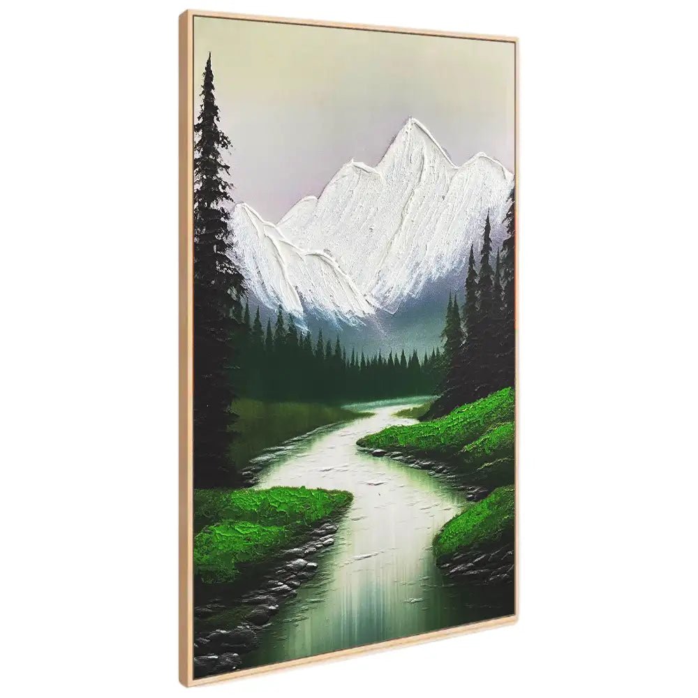 Cuadro moderno en relieve de montaña con texturas en escayola - DekoArte