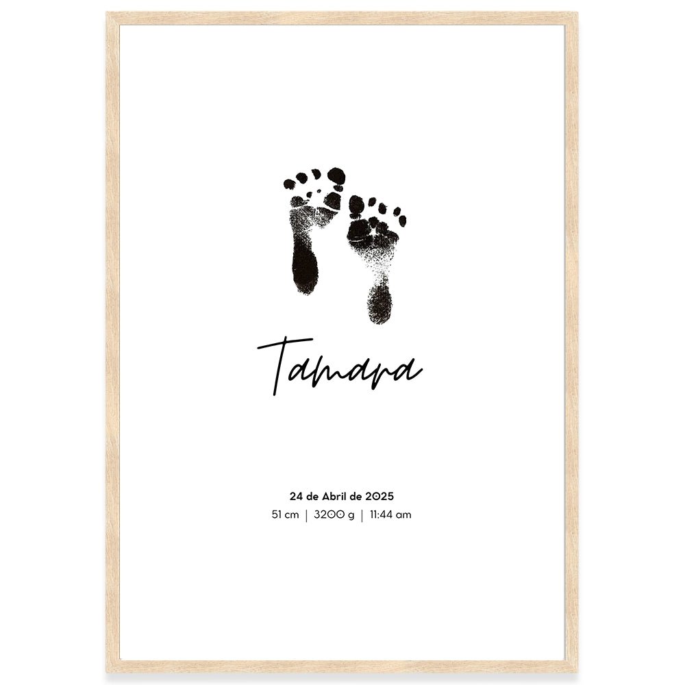 Cuadro natalicio personalizado con huellas del bebé - DekoArte