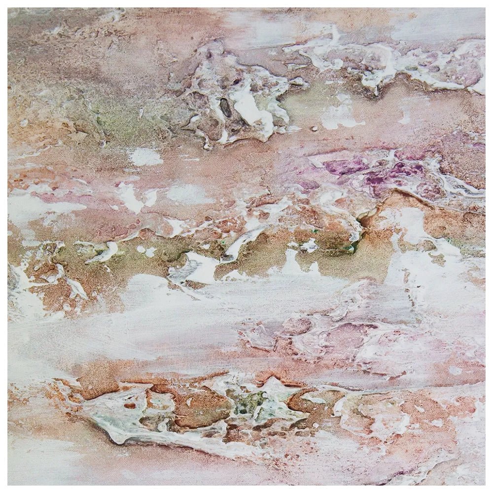 Cuadro pintado a mano con relieve en tonos metálicos suaves - DekoArte