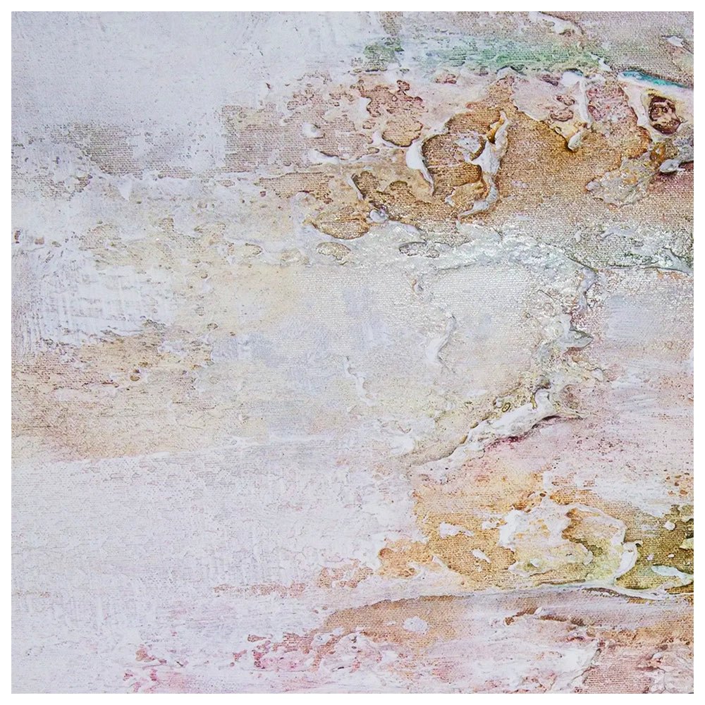 Cuadro pintado a mano con relieve en tonos metálicos suaves - DekoArte