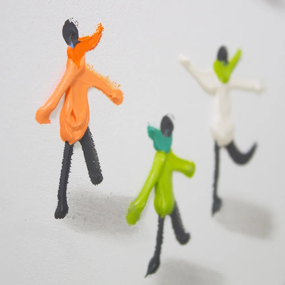 Cuadro pintado a mano en acrílico | Escena urbana moderna - DekoArte