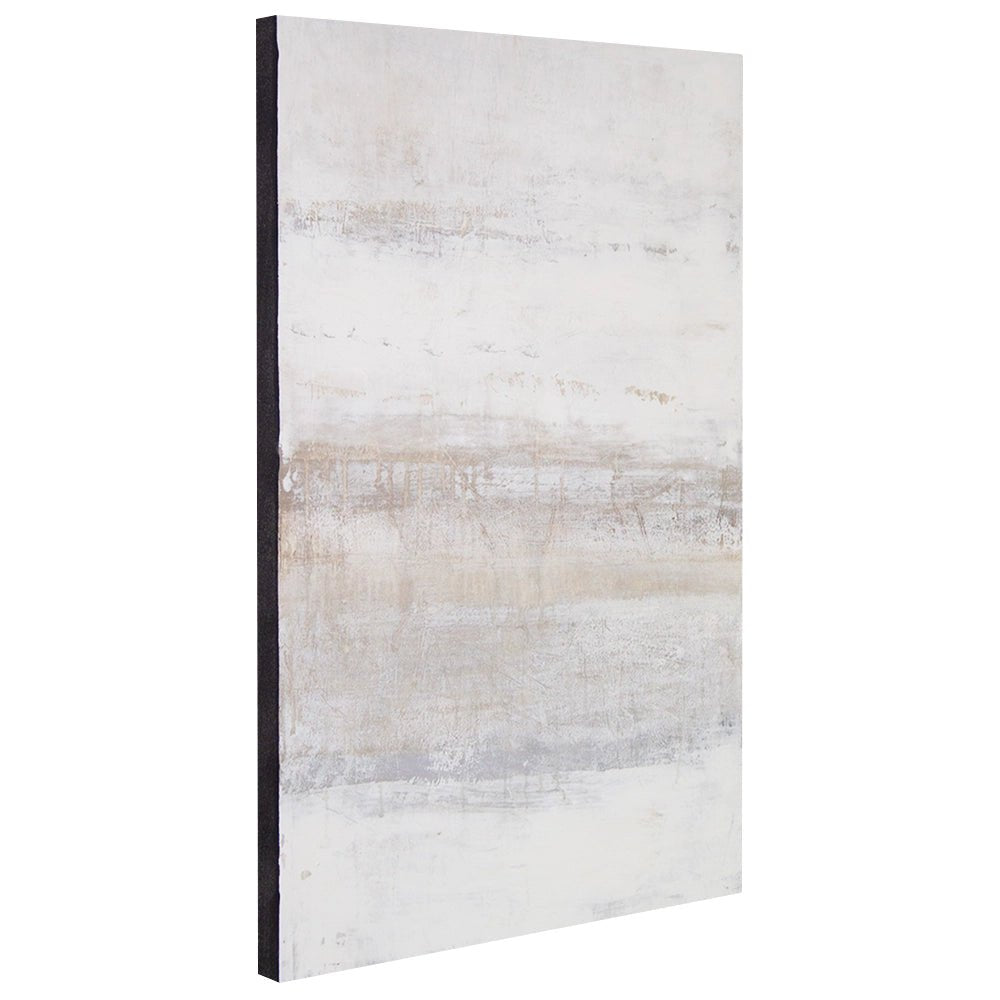 Cuadro pintado a mano en tonos grises con textura neutra - DekoArte