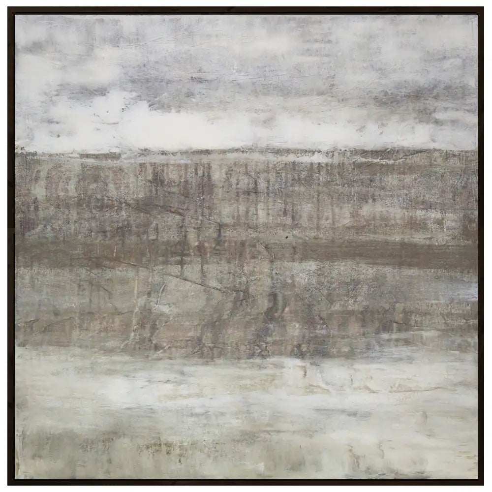 Cuadro pintado a mano en tonos grises con textura neutra - DekoArte