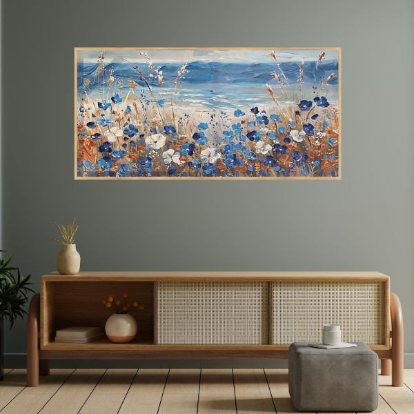 Cuadro pintado a mano mar de flores - DekoArte