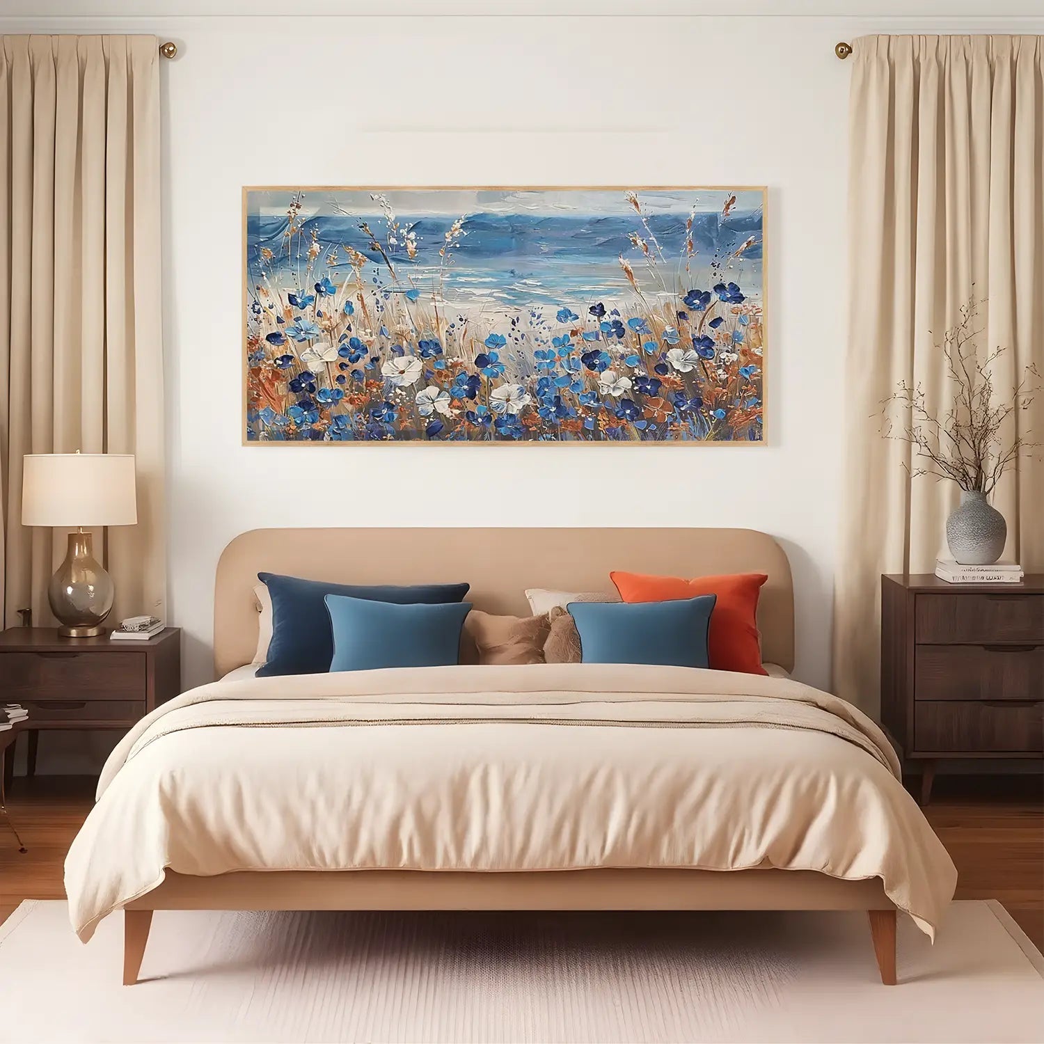 Cuadro pintado a mano mar de flores - DekoArte