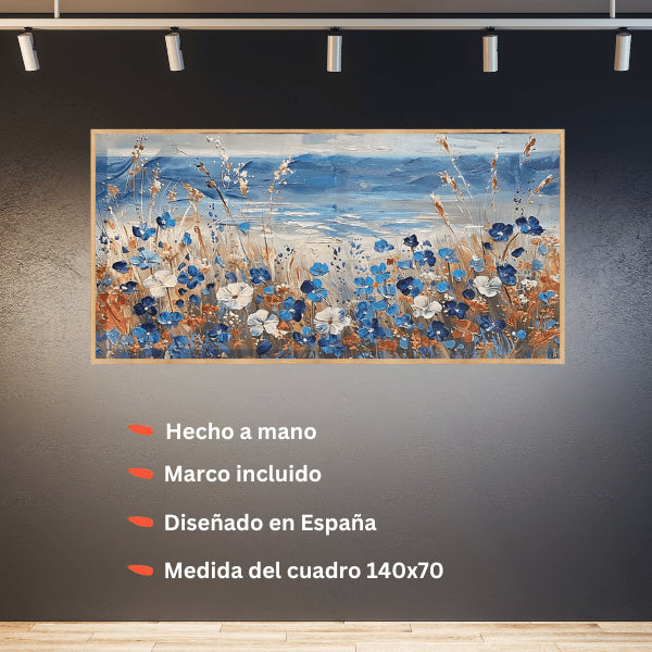 Cuadro pintado a mano mar de flores - DekoArte