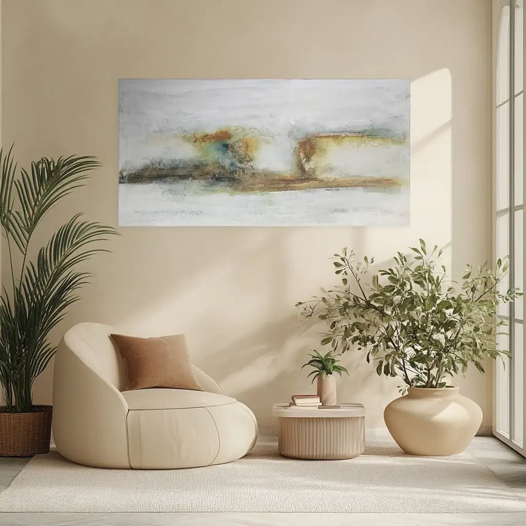 Cuadro pintado a mano original con textura en tonos oxidados - DekoArte