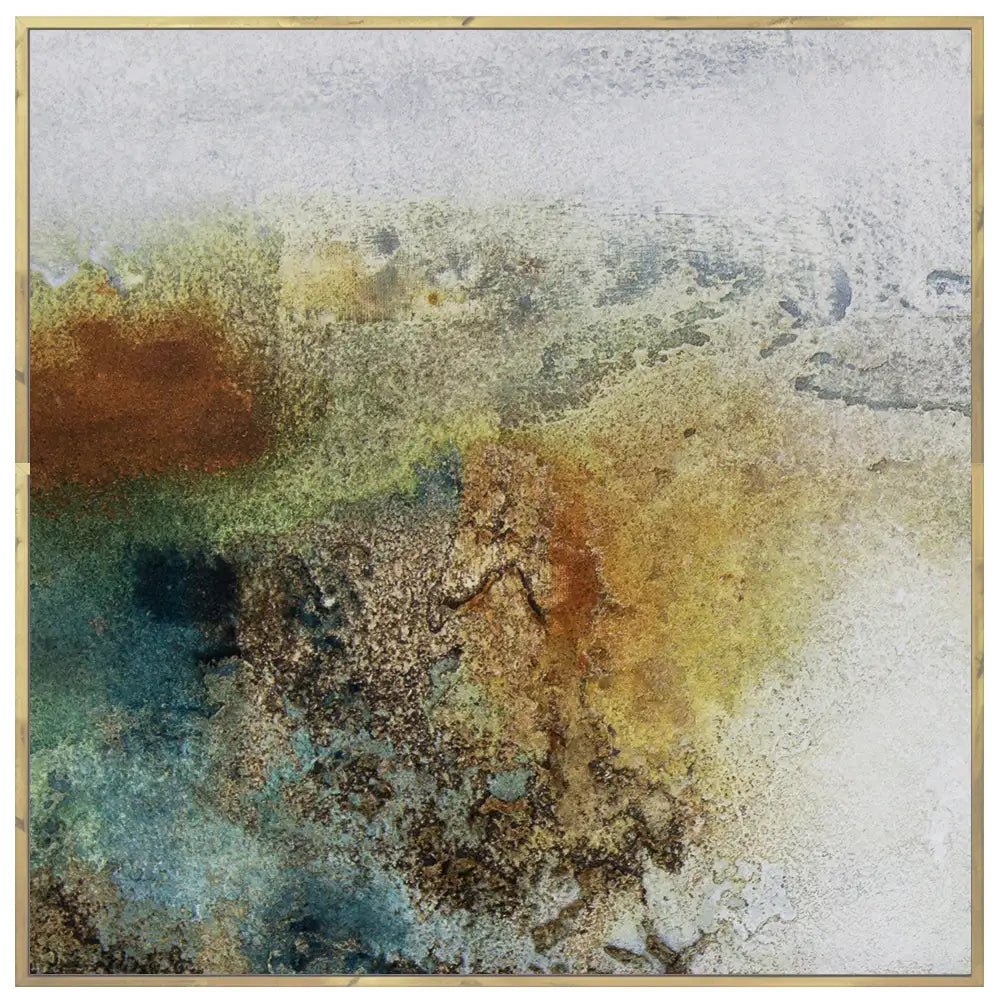 Cuadro pintado a mano original con textura en tonos oxidados - DekoArte