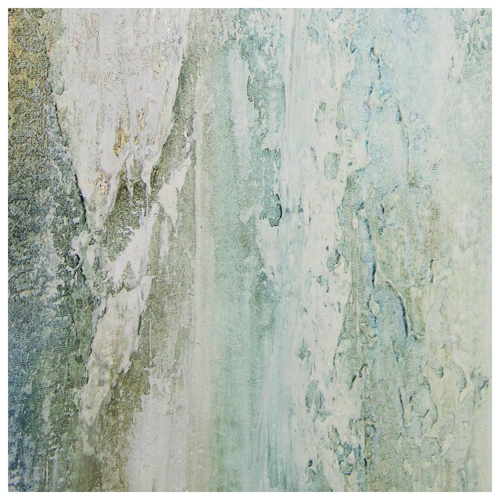 Cuadro pintado a mano original en tonos azul y plata - DekoArte