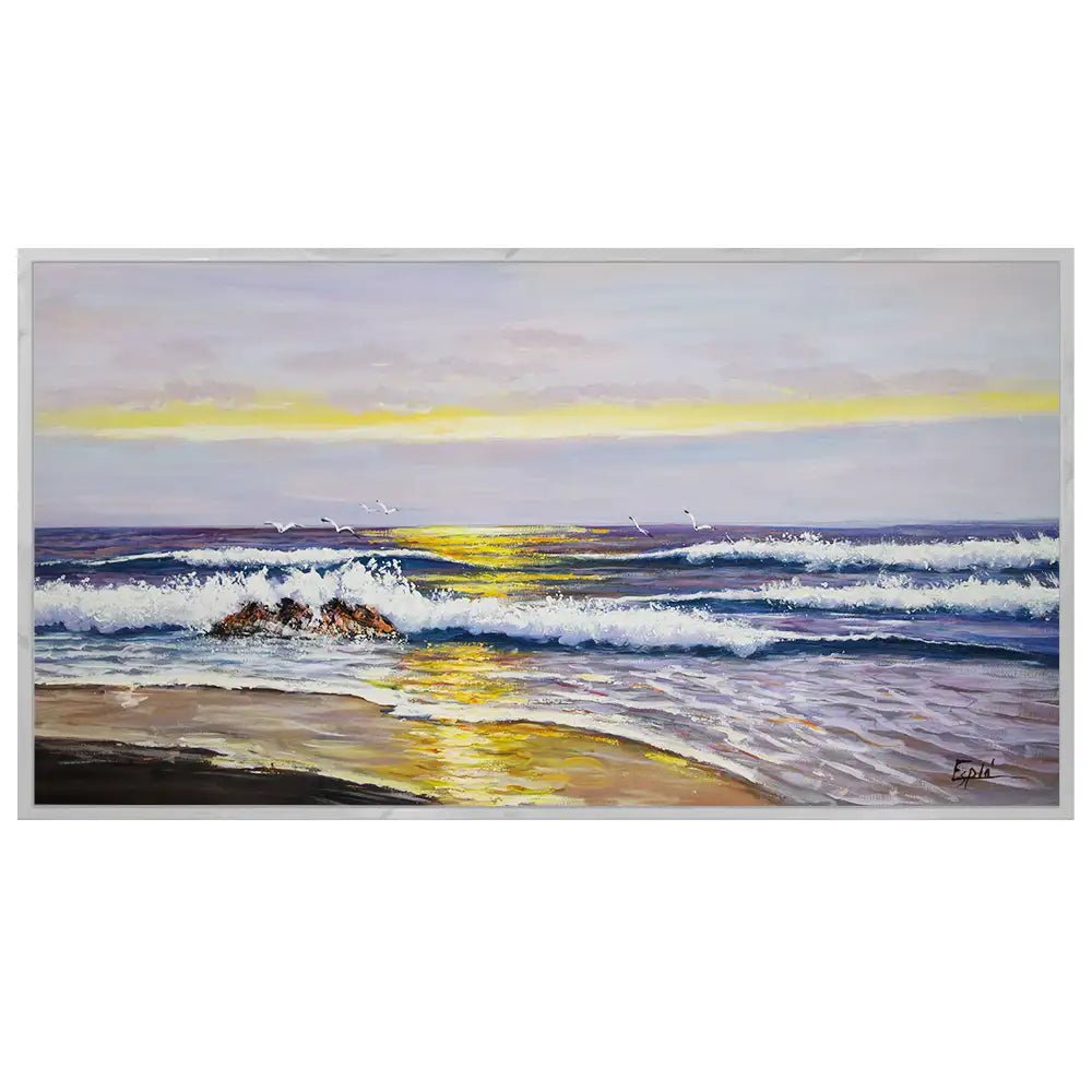 Cuadro pintado a mano para pasillos con estilo sereno - DekoArte