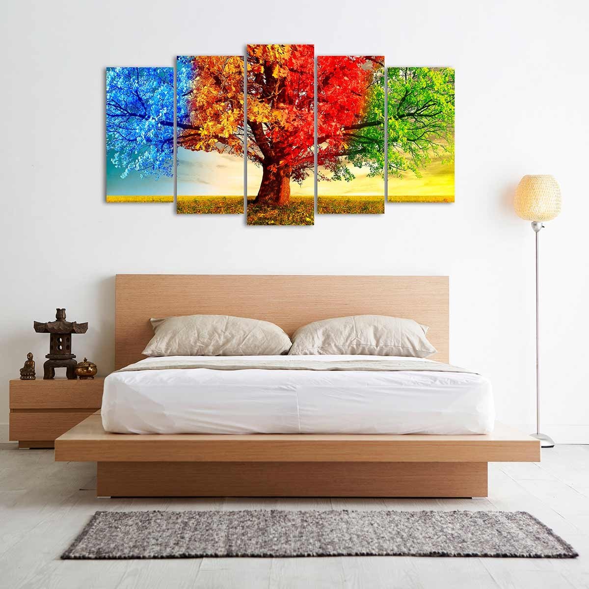 Cuadro Tríptico Árbol Cuatro Estaciones - Decoración Moderna - DekoArte