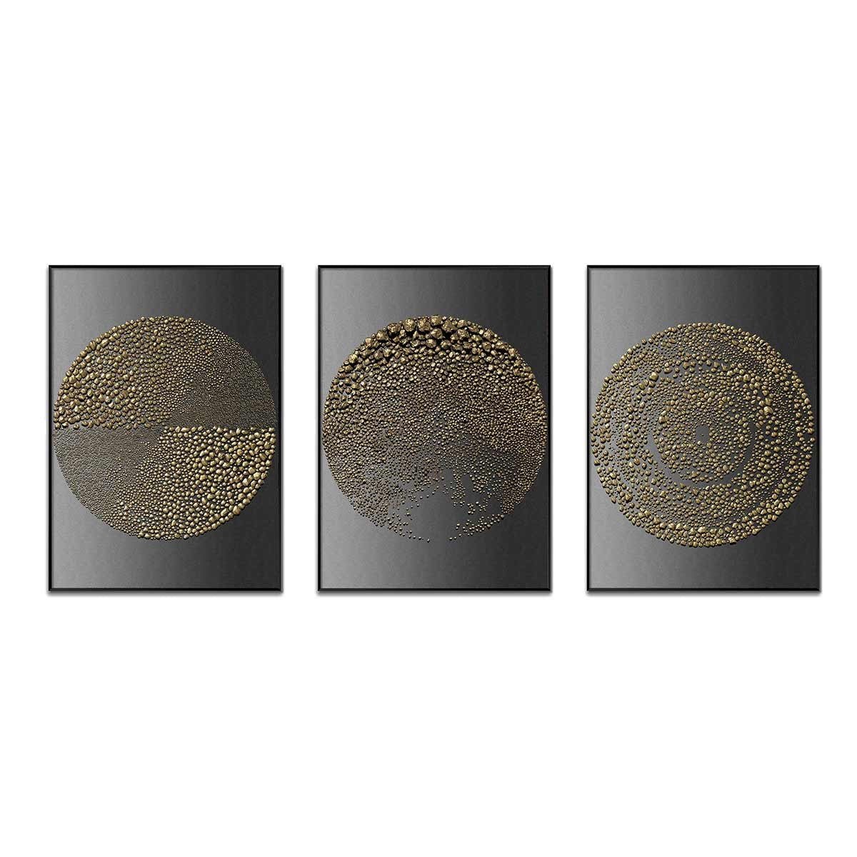 Cuadro Tríptico con Marco Negro - DekoArte