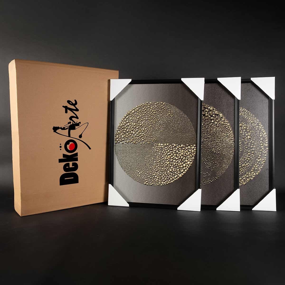 Cuadro Tríptico con Marco Negro - DekoArte