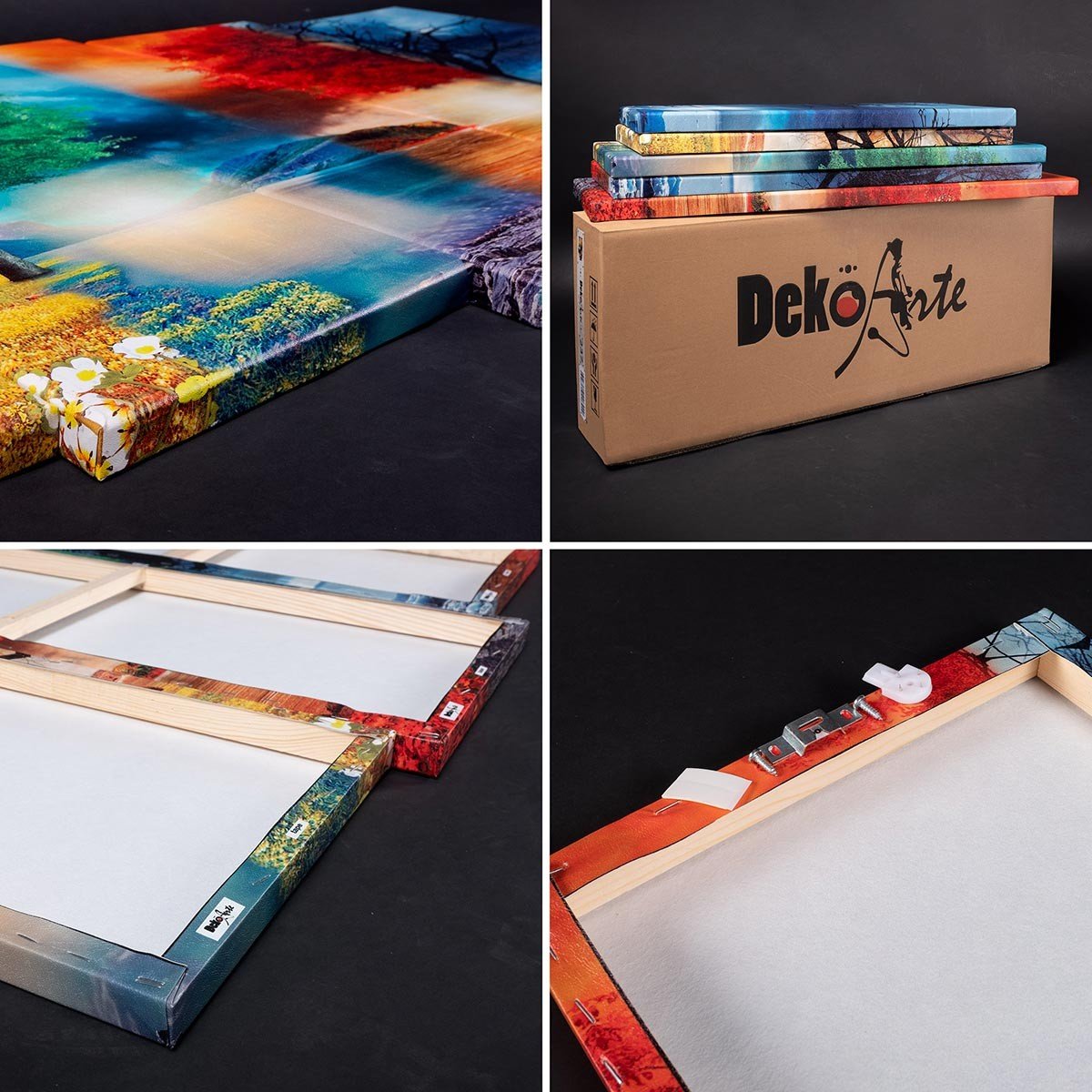 Cuadro Tríptico Estilo Cuatro Estaciones - Arte Moderno para Salones - DekoArte