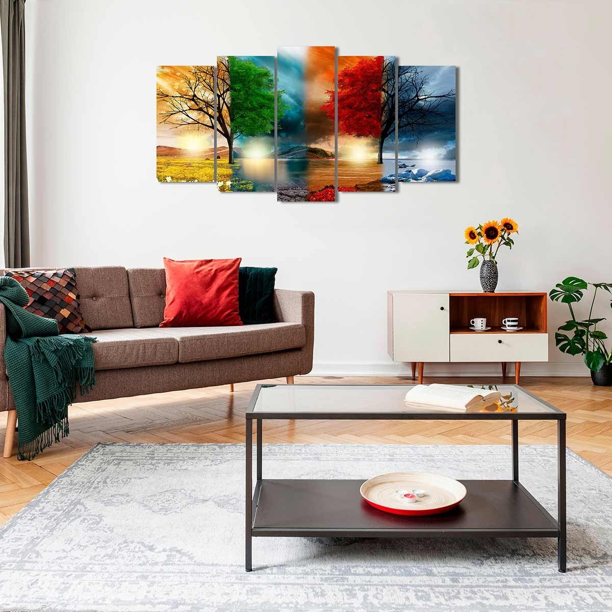 Cuadro Tríptico Estilo Cuatro Estaciones - Decoración Moderna - DekoArte