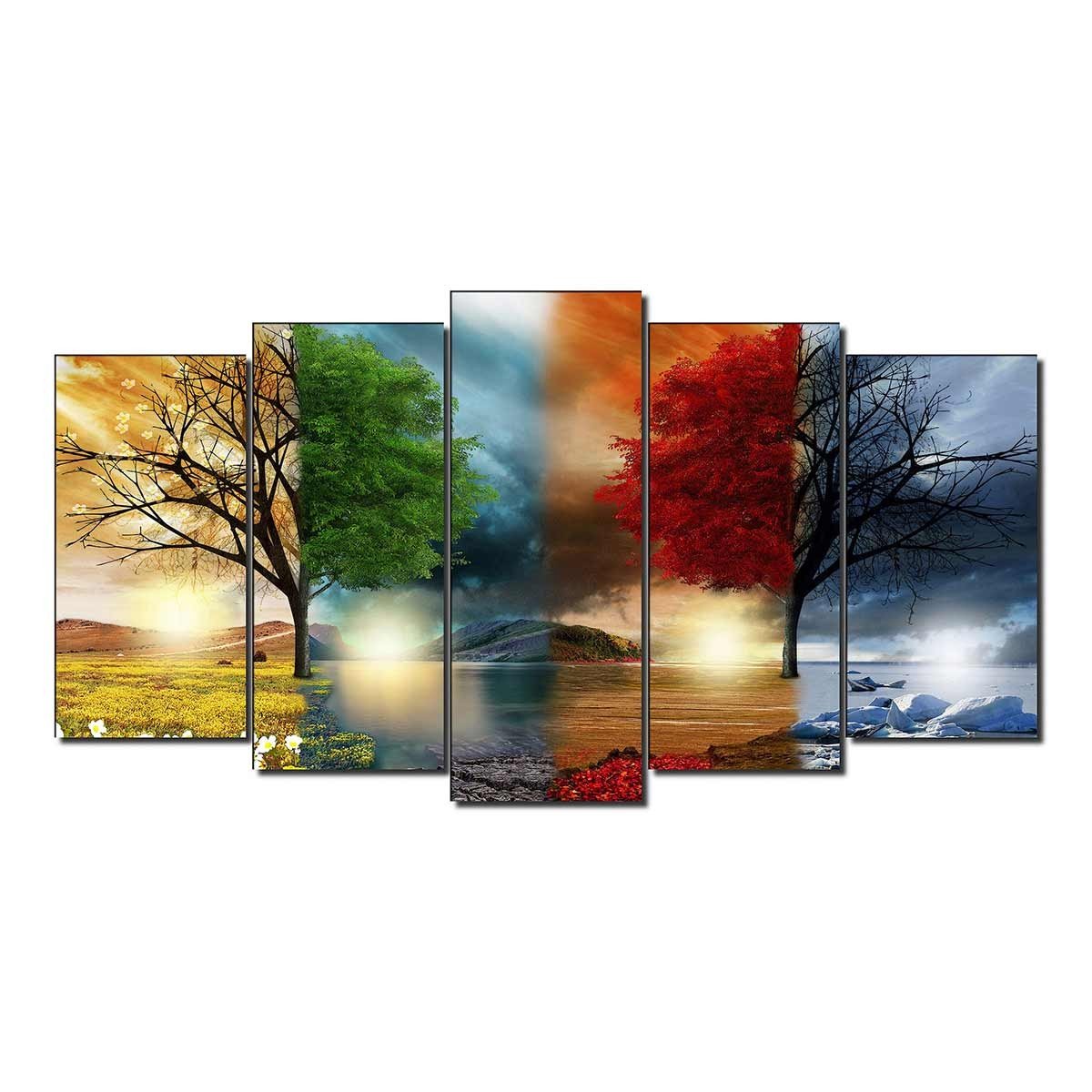 Cuadro Tríptico Estilo Cuatro Estaciones - Decoración Moderna - DekoArte