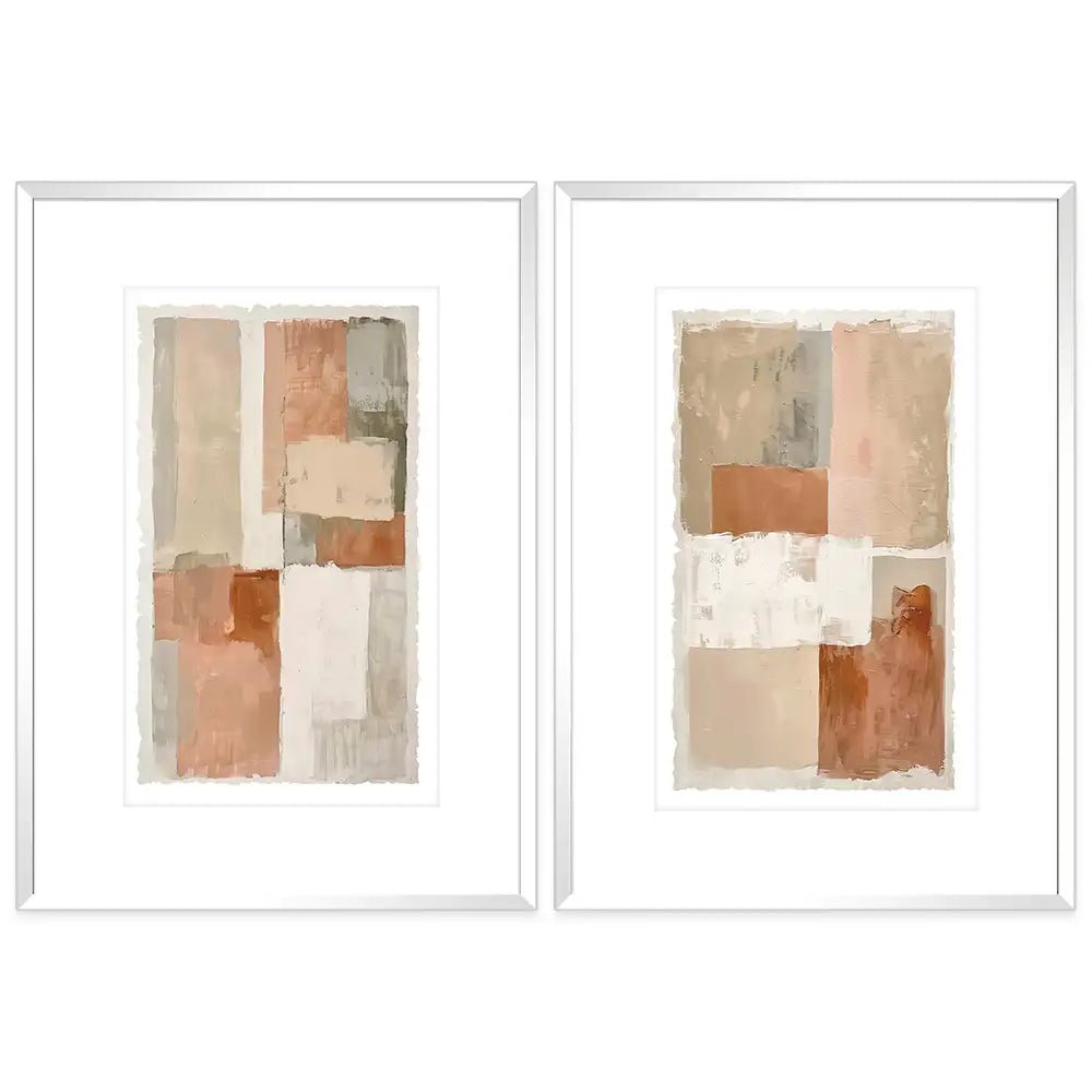 Cuadros abstractos con paspartú | Tonos tierra - DekoArte