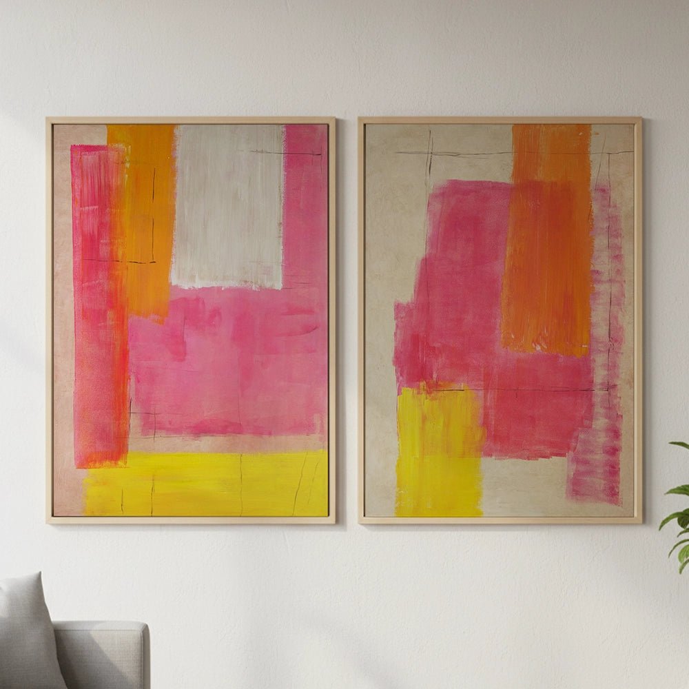 Cuadros alegres abstractos | Pintado a mano - DekoArte