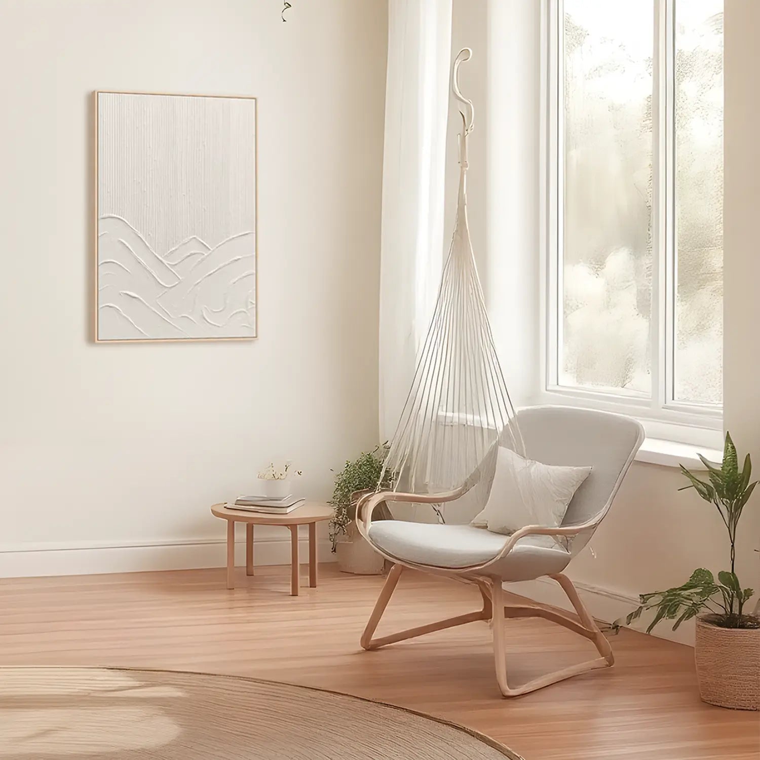 Cuadros con marco de madera natural en tonos blancos - DekoArte