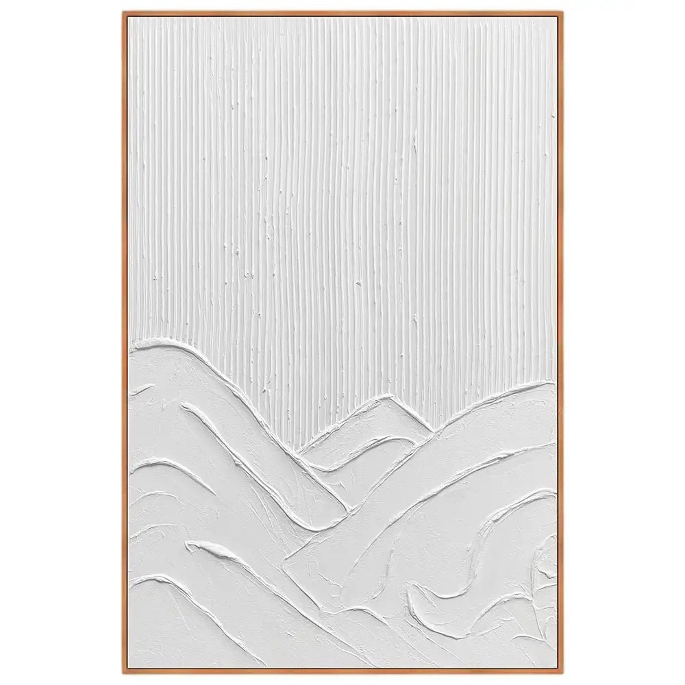 Cuadros con marco de madera natural en tonos blancos - DekoArte