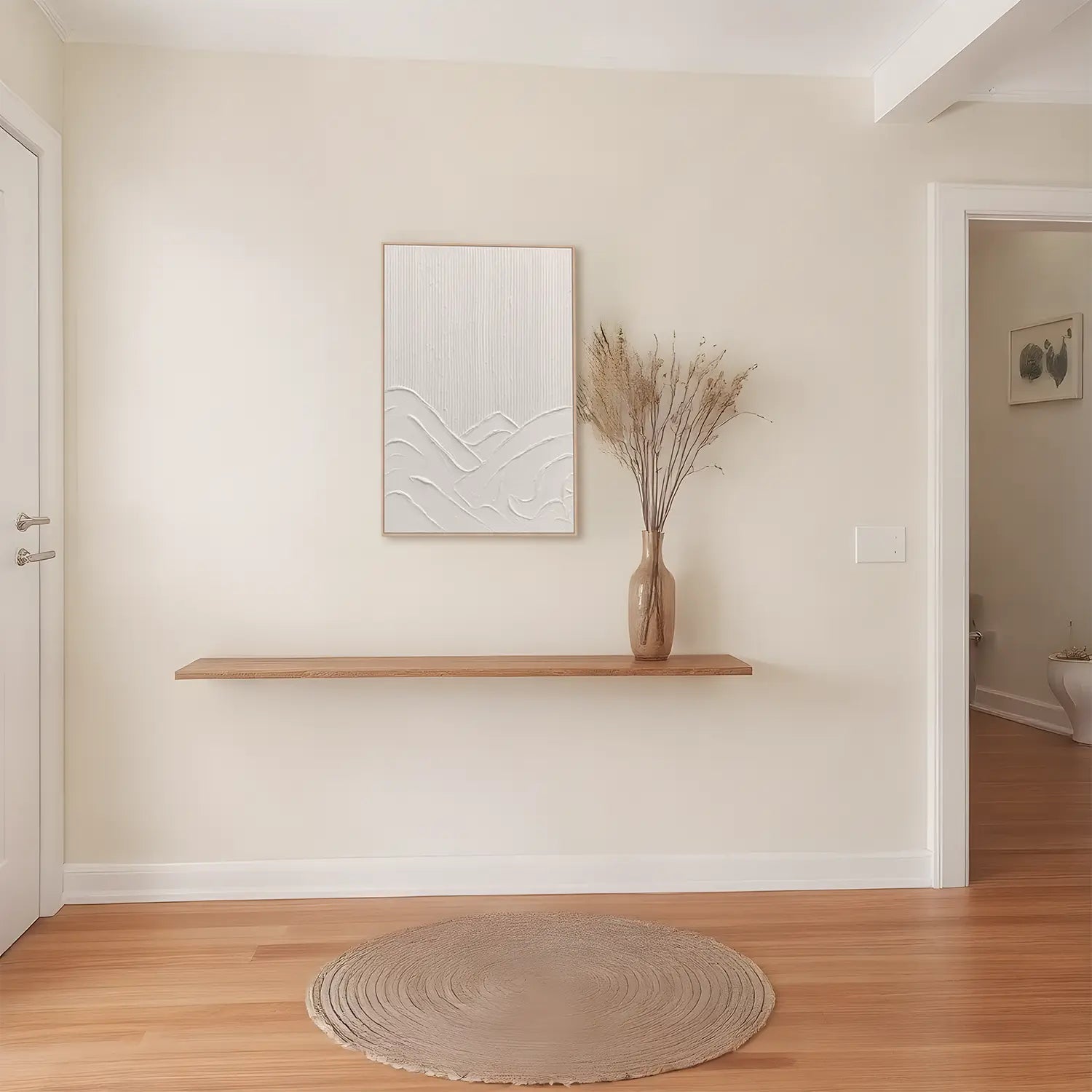 Cuadros con marco de madera natural en tonos blancos - DekoArte