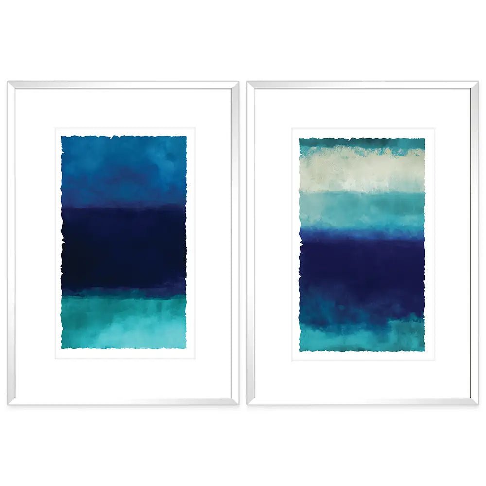 Cuadros con paspartú en tonos azules | Abstracto - DekoArte