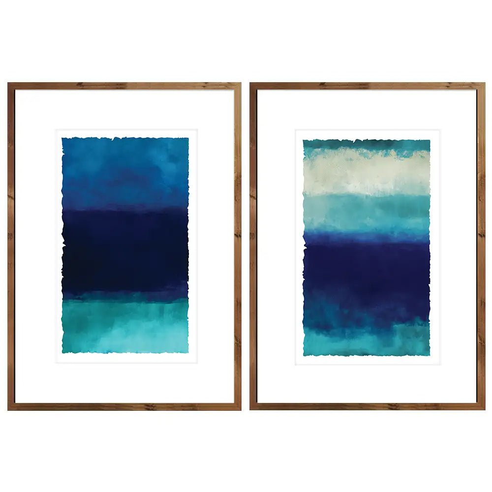 Cuadros con paspartú en tonos azules | Abstracto - DekoArte