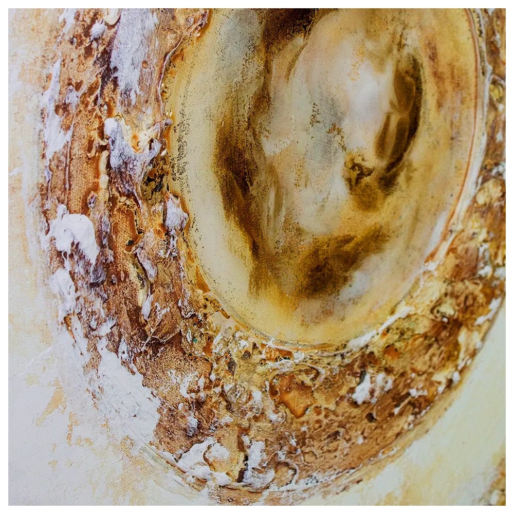 Cuadros con relieve en tonos tierra y texturas erosionadas - DekoArte