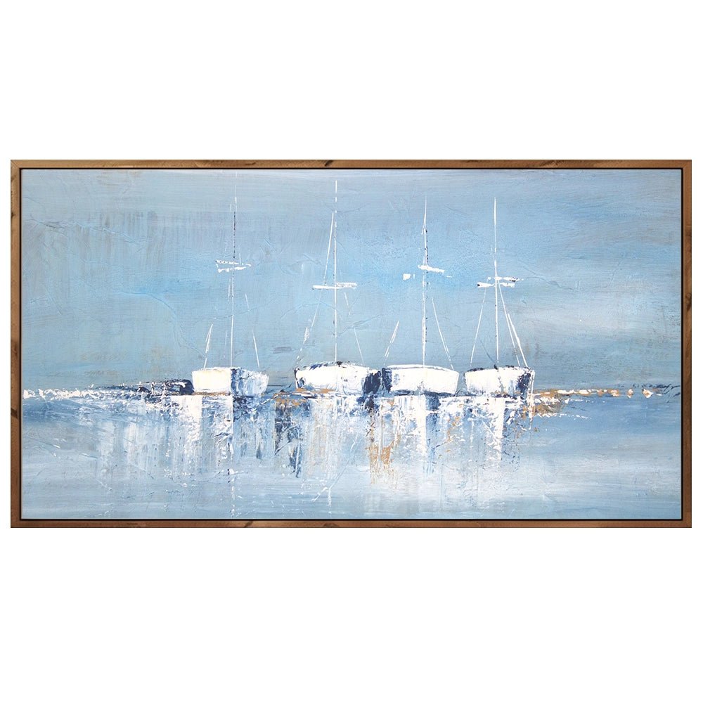 Cuadros de barcas en el mar pintados a mano - DekoArte