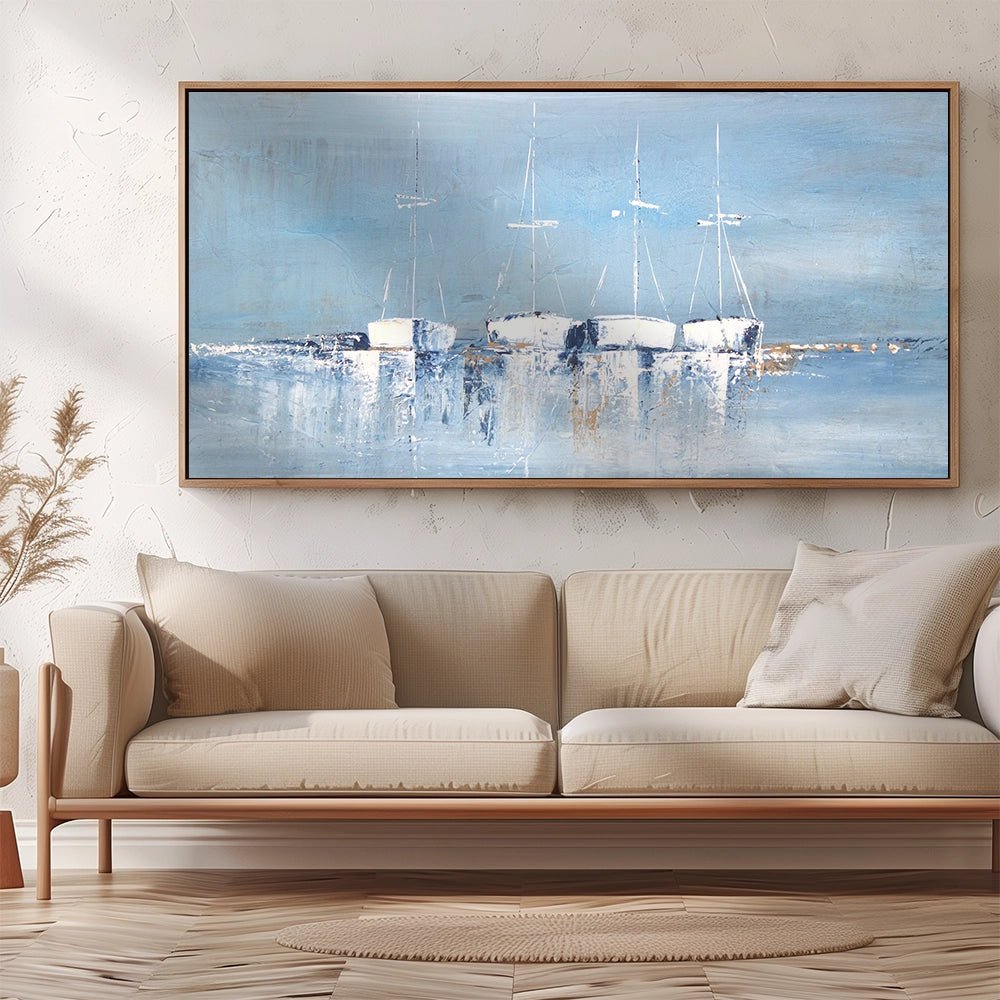 Cuadros de barcas en el mar pintados a mano - DekoArte