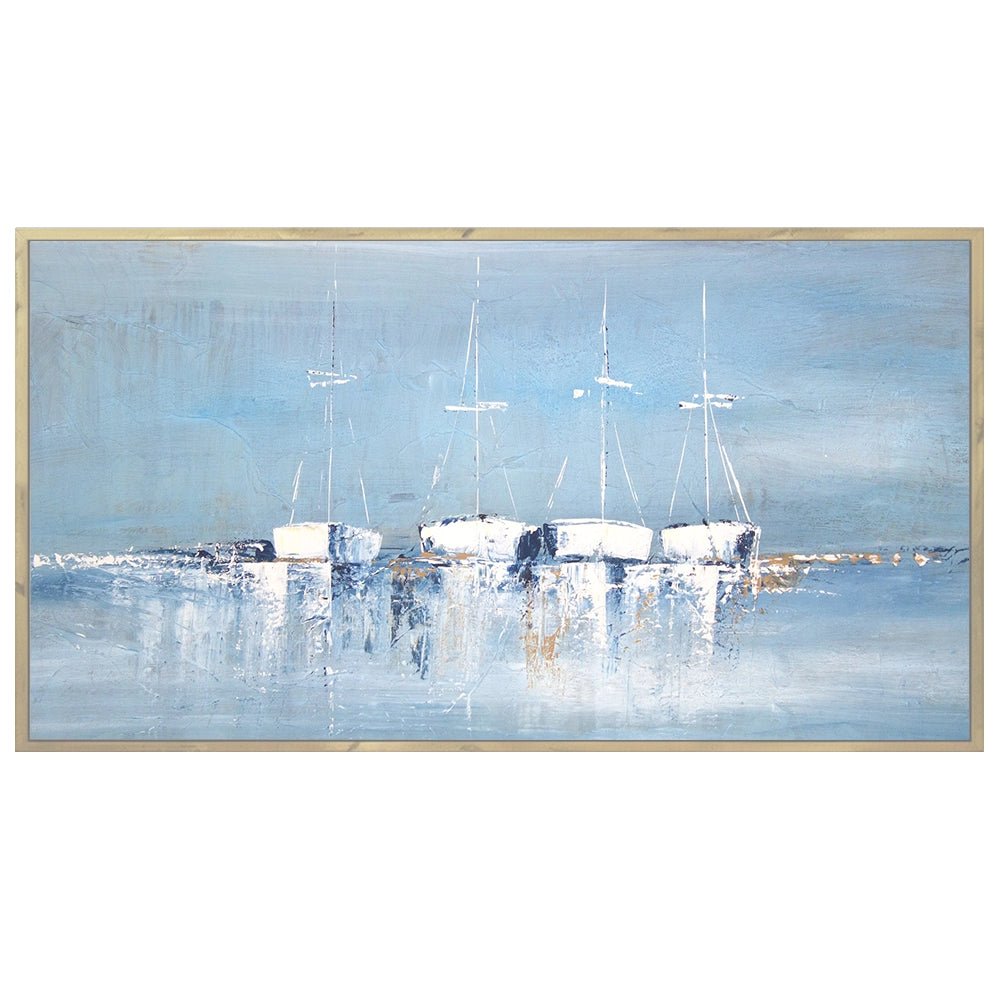 Cuadros de barcas en el mar pintados a mano - DekoArte