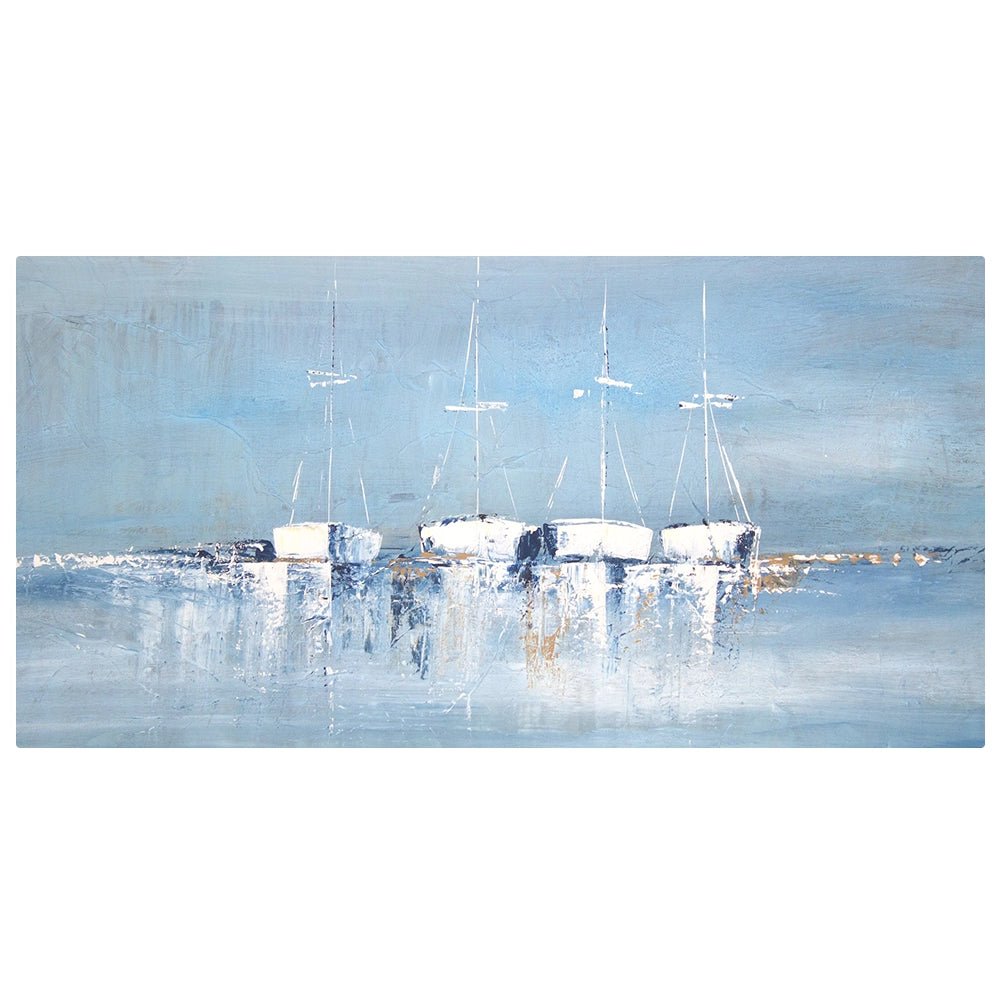 Cuadros de barcas en el mar pintados a mano - DekoArte