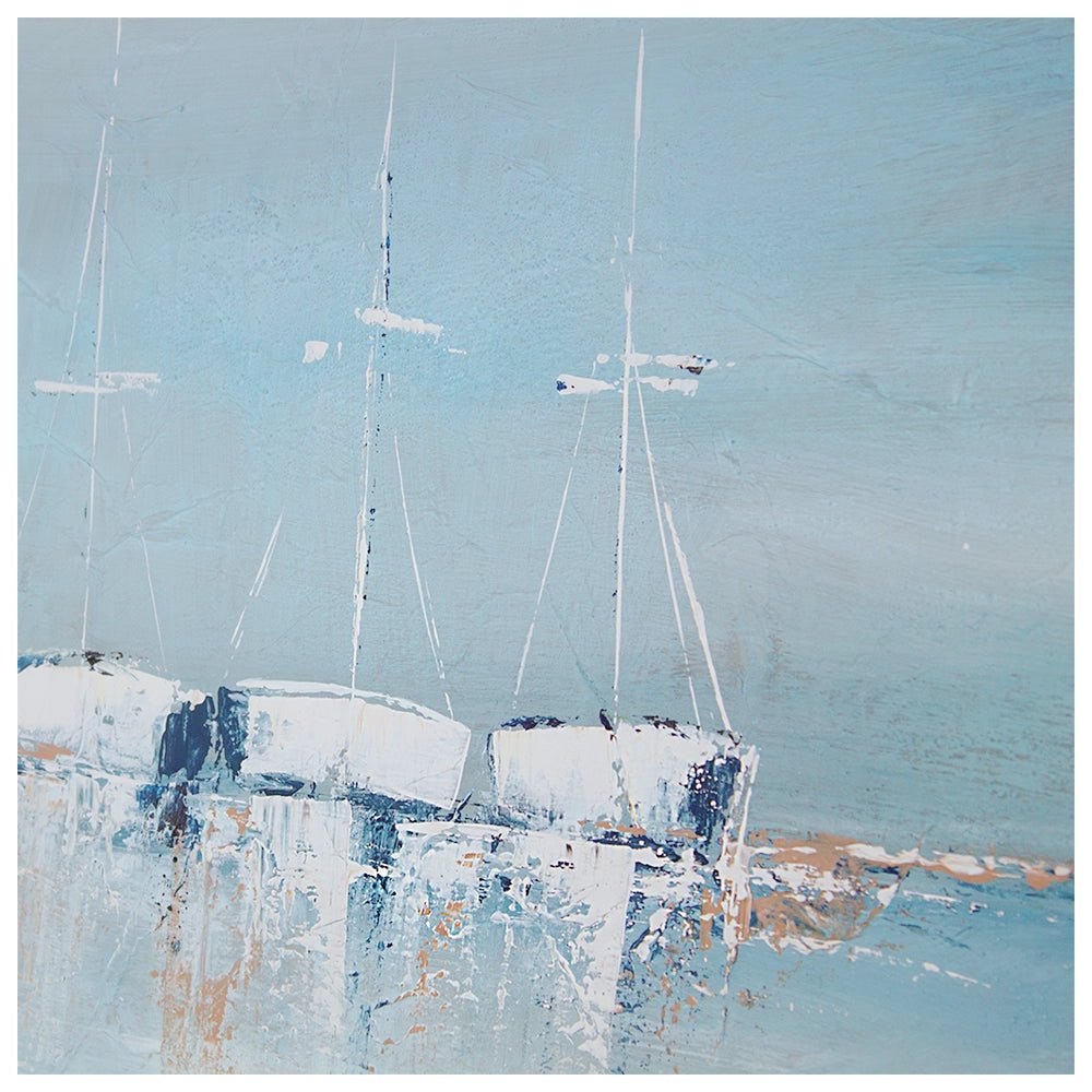 Cuadros de barcas en el mar pintados a mano - DekoArte