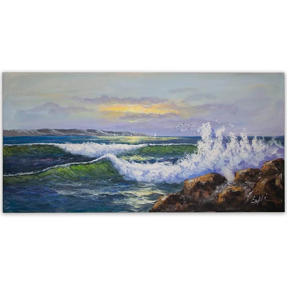 Cuadros de olas de mar | Escena marina en tonos vibrantes - DekoArte