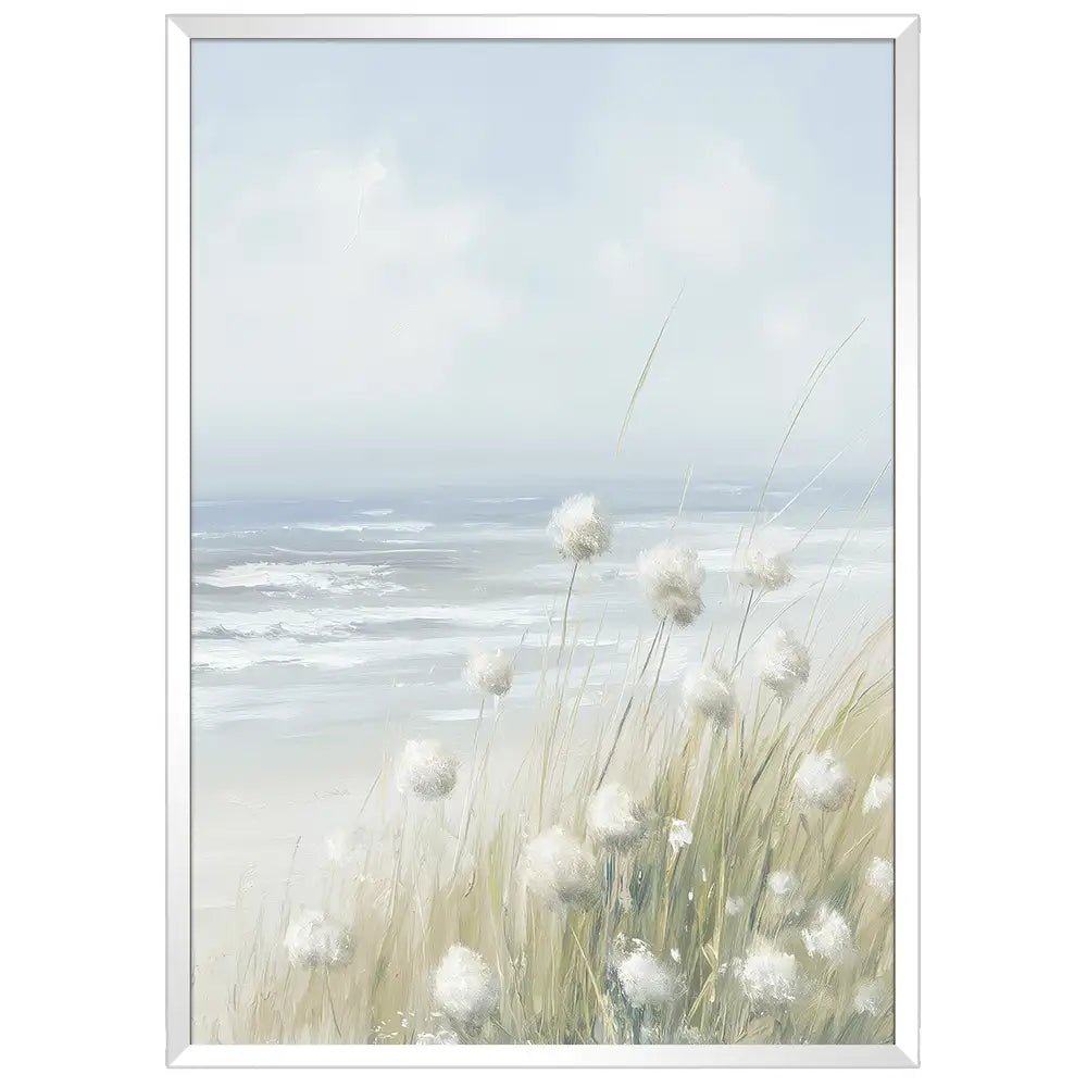 Cuadros enmarcados de playa y flores | Tonos Suaves - DekoArte