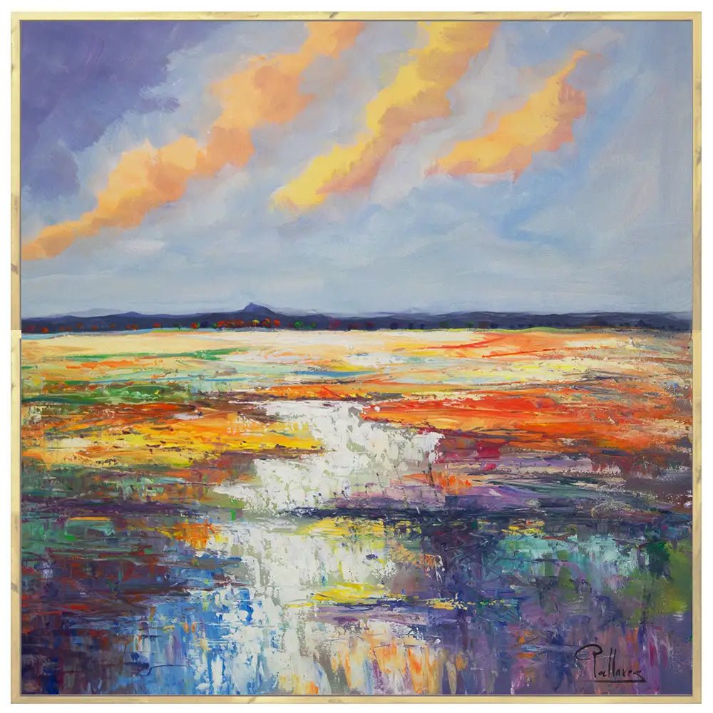 Cuadros originales | Paisaje colorido pintado a mano - DekoArte