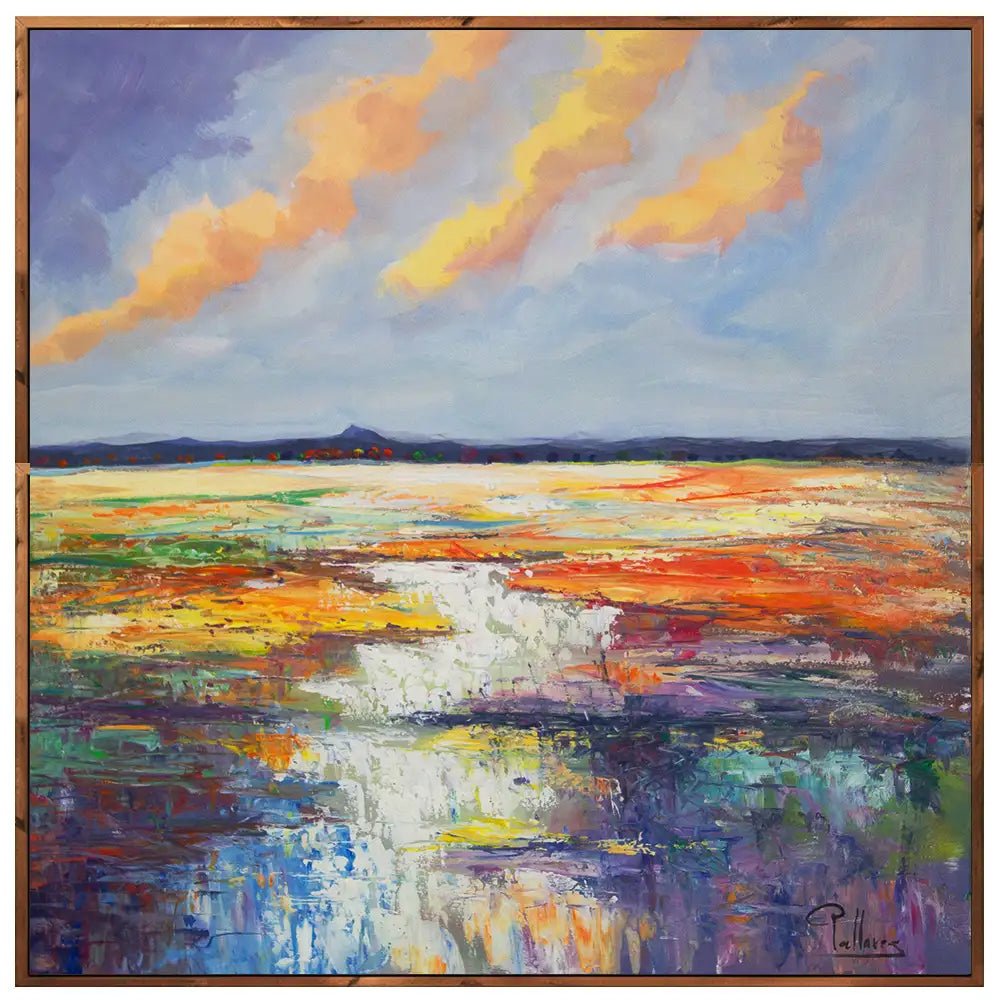 Cuadros originales | Paisaje colorido pintado a mano - DekoArte