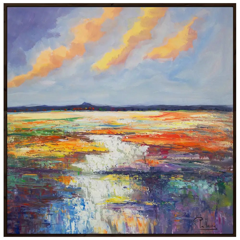 Cuadros originales | Paisaje colorido pintado a mano - DekoArte