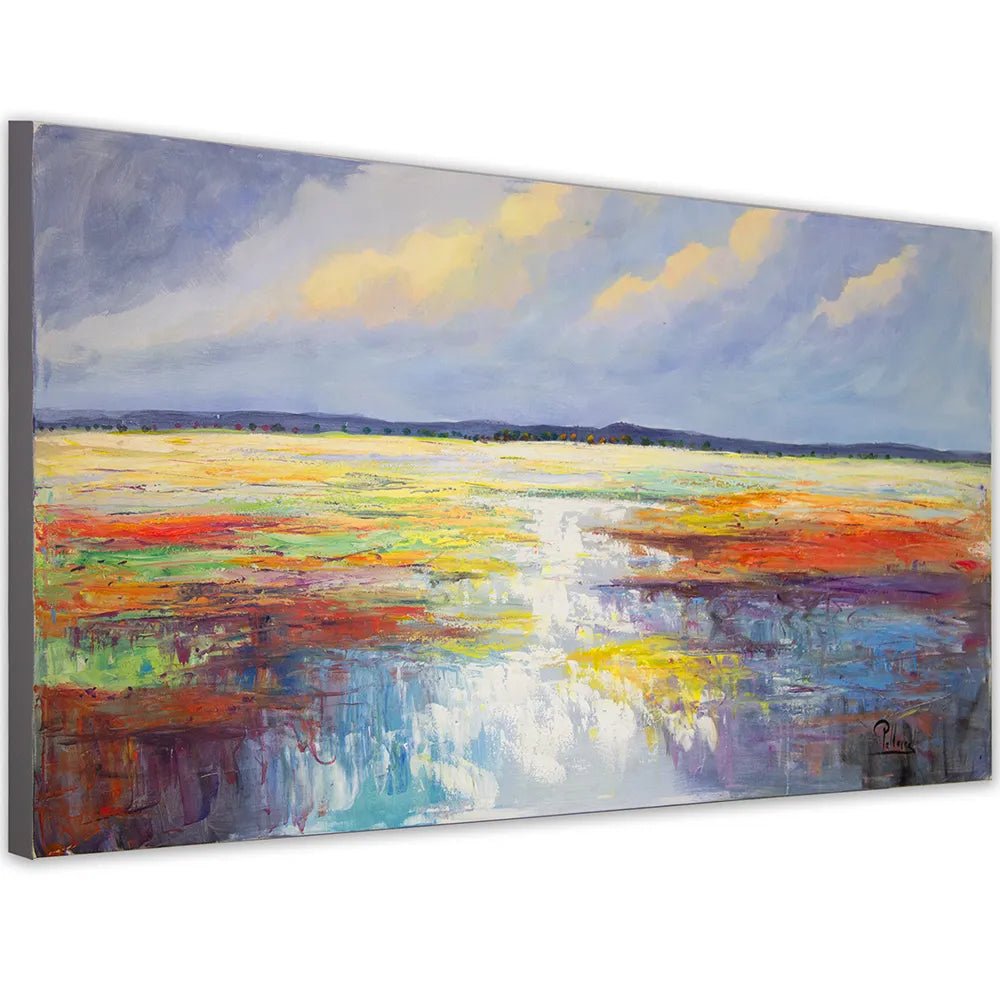 Cuadros originales | Paisaje colorido pintado a mano - DekoArte